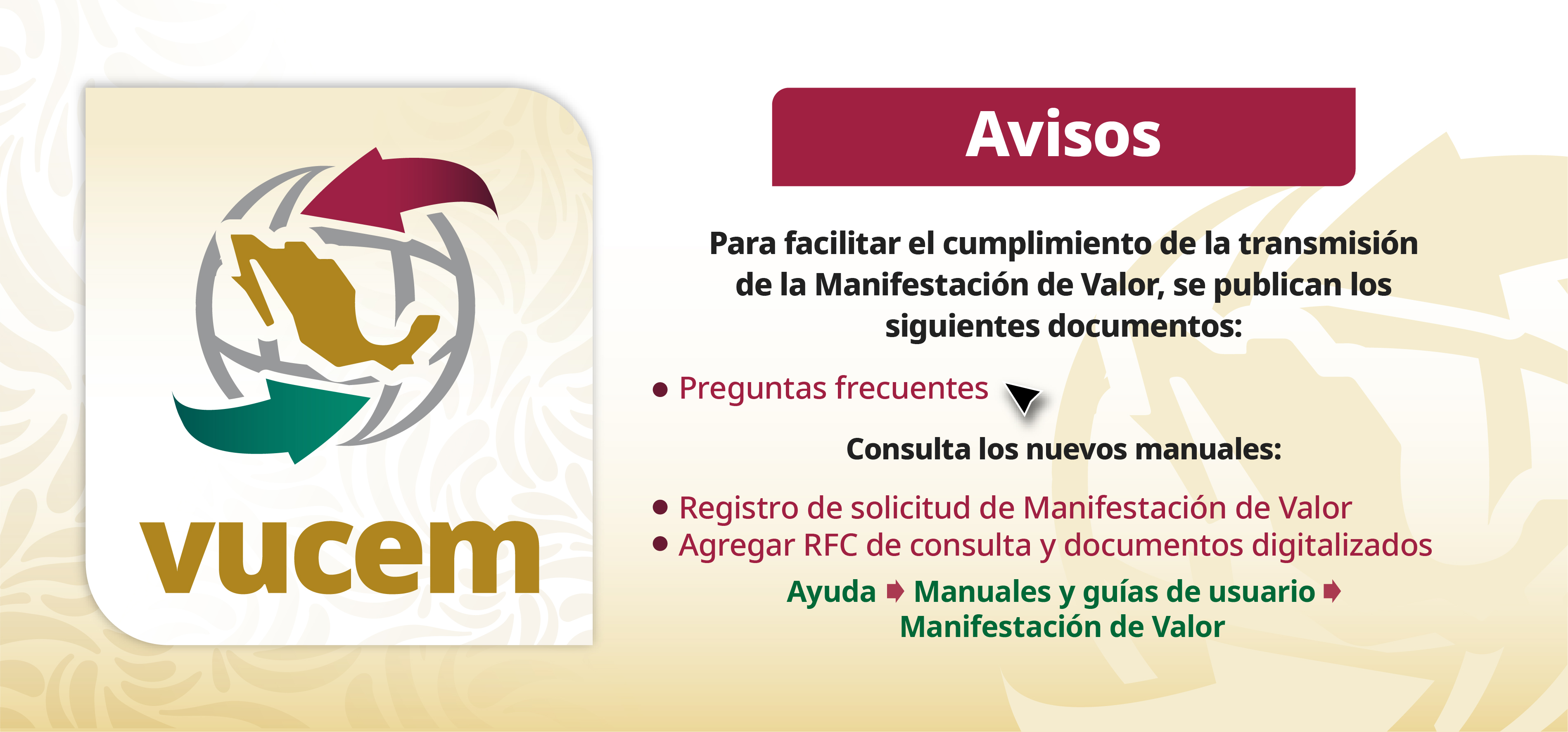 Bienvenido a la VUCEM